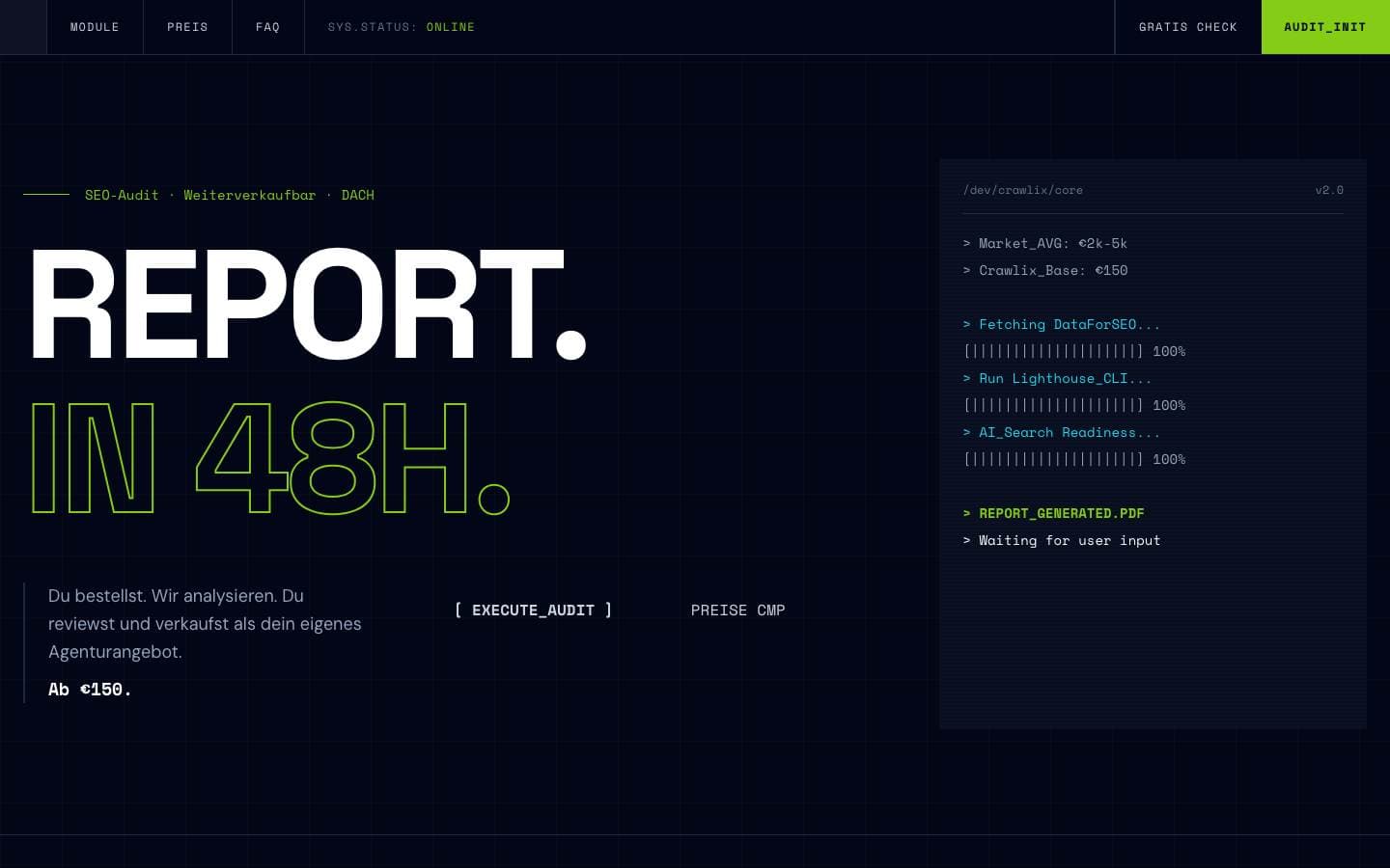 crawlix — Redesign-Konzept