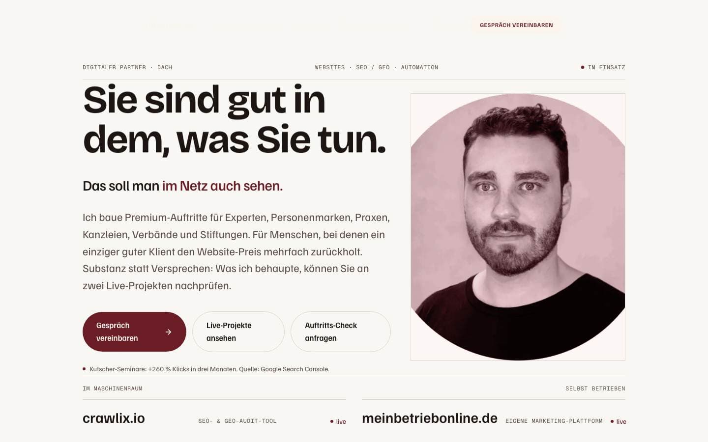 Lukas Lavicka — Website vorher